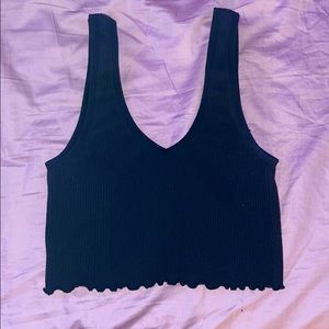 Black ruffle tank top